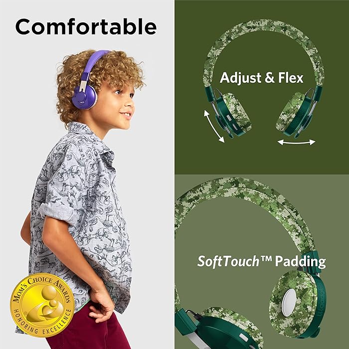 LilGadgets Untangled Pro Wireless Bluetooth Headphones - Green Camo - liquidation.store