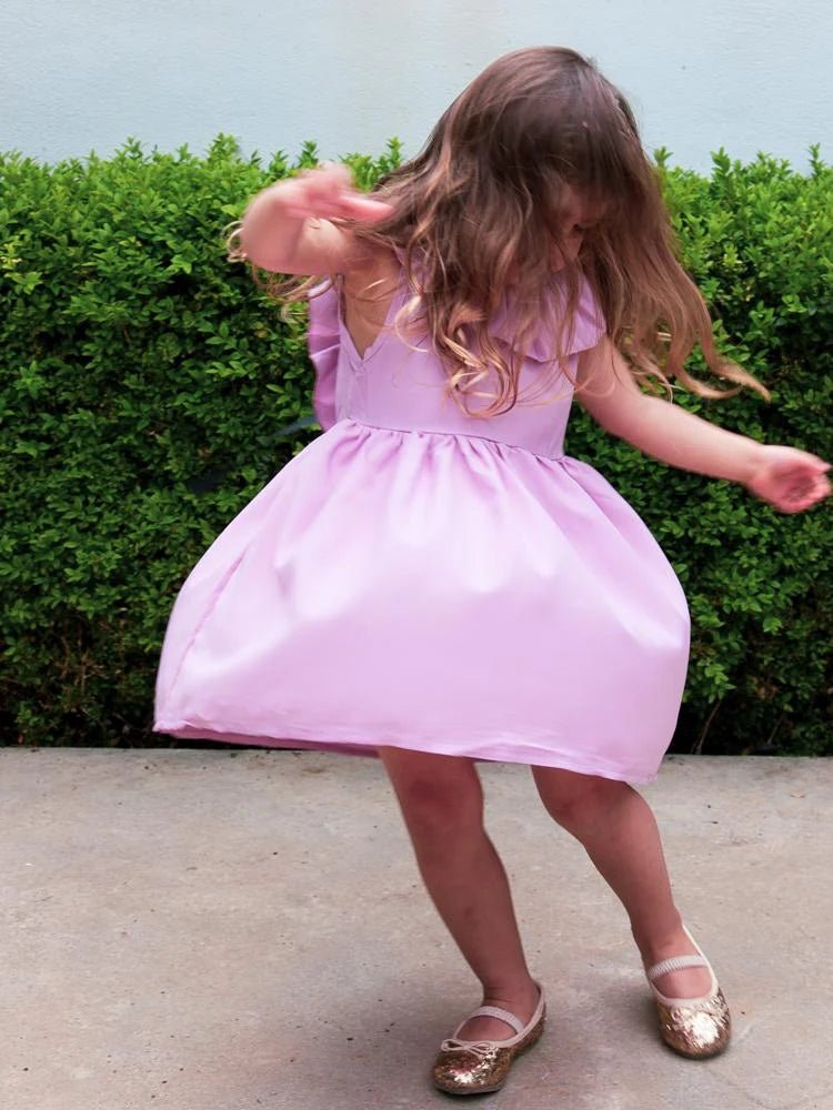 Little Girls Pink Bow Back Party Dress (Various Sizes) - liquidation.store