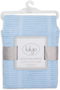 Thumbnail for lulujo Baby Cellular Baby Blanket - Blue - liquidation.store