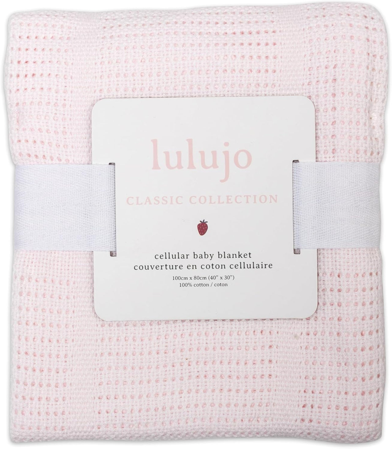 lulujo Baby Cellular Baby Blanket - Pink - liquidation.store