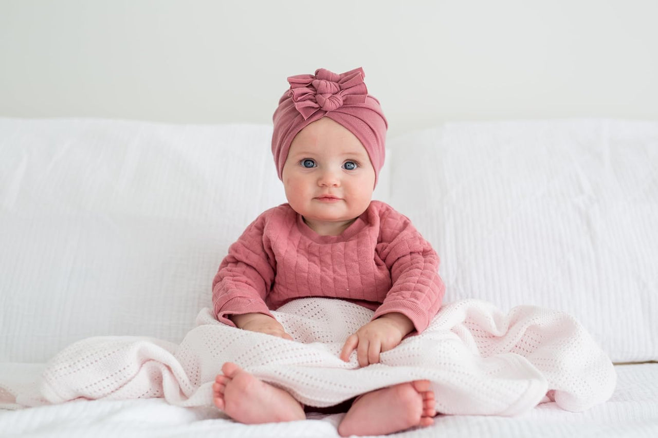 lulujo Baby Cellular Baby Blanket - Pink - liquidation.store