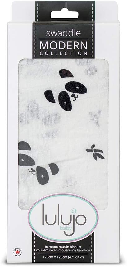 Lulujo Bamboo Swaddle Blanket Modern Collection (Panda) - liquidation.store