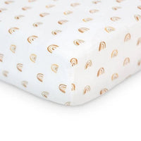 Lulujo - Cotton Muslin Cot Sheet - Rainbows - liquidation.store
