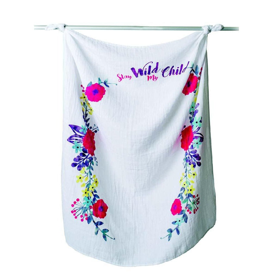 Lulujo Cotton Swaddle & Cards Gift Set (Stay Wild My Child) - liquidation.store