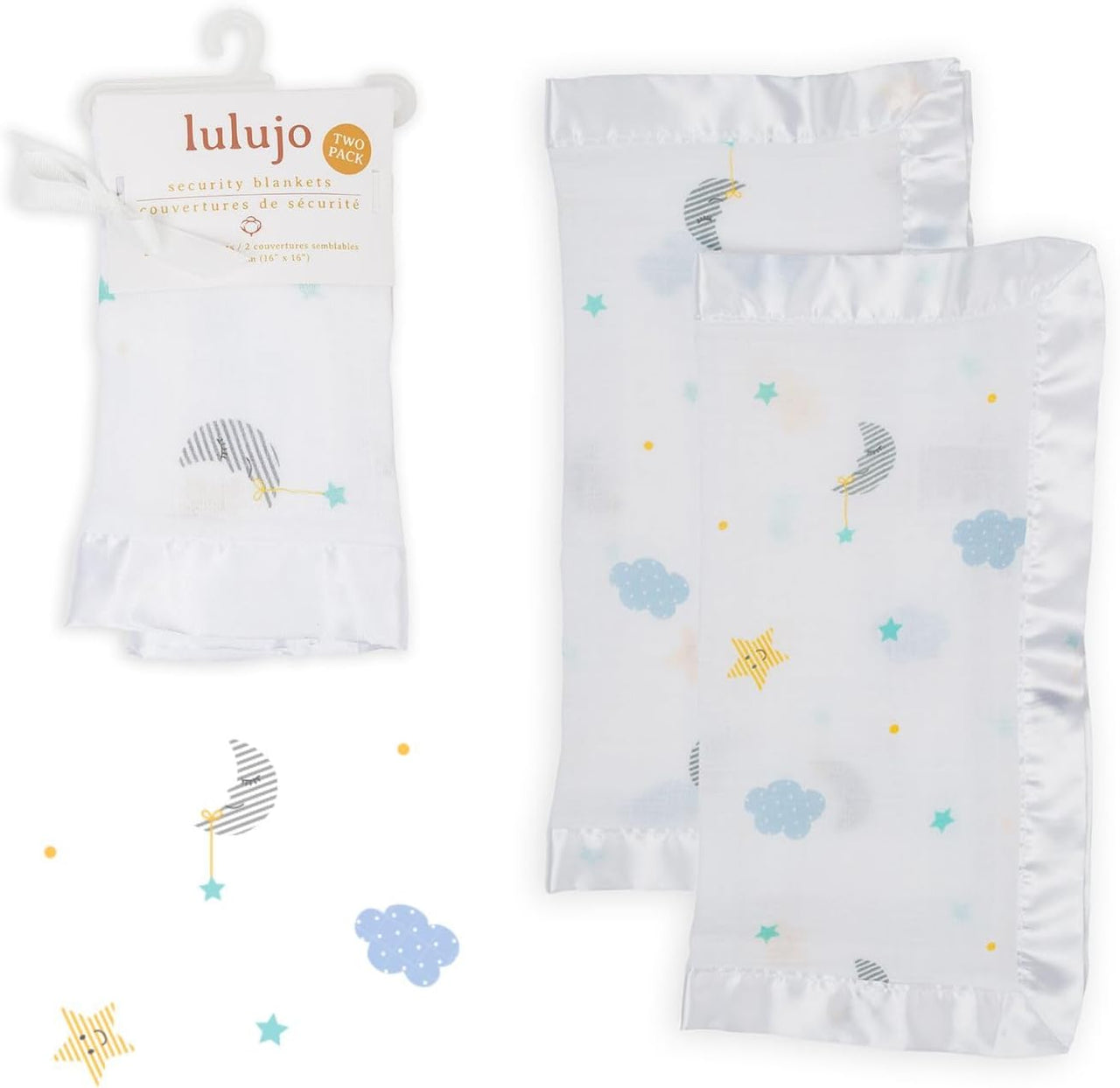 Lulujo Muslin Security Blanket (Dreamland - Pack of 2) - liquidation.store