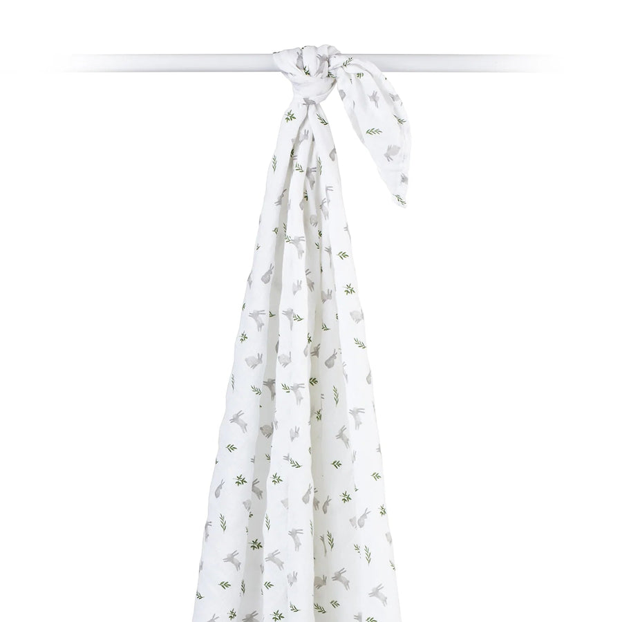 Lulujo Muslin Swaddle - Bunnies (100cm x 100cm) - liquidation.store