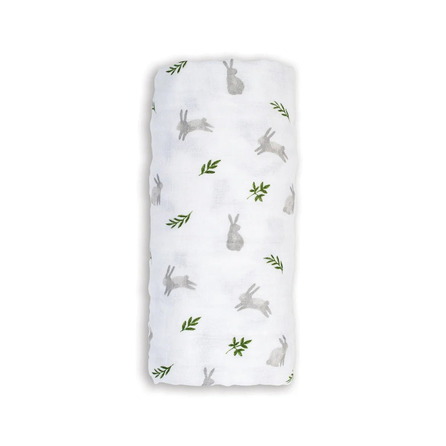 Lulujo Muslin Swaddle - Bunnies (100cm x 100cm) - liquidation.store
