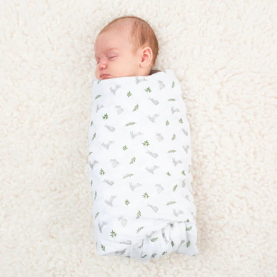 Lulujo Muslin Swaddle - Bunnies (100cm x 100cm) - liquidation.store