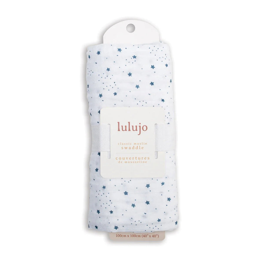 Lulujo Muslin Swaddle - Stars (100cm x 100cm) - liquidation.store