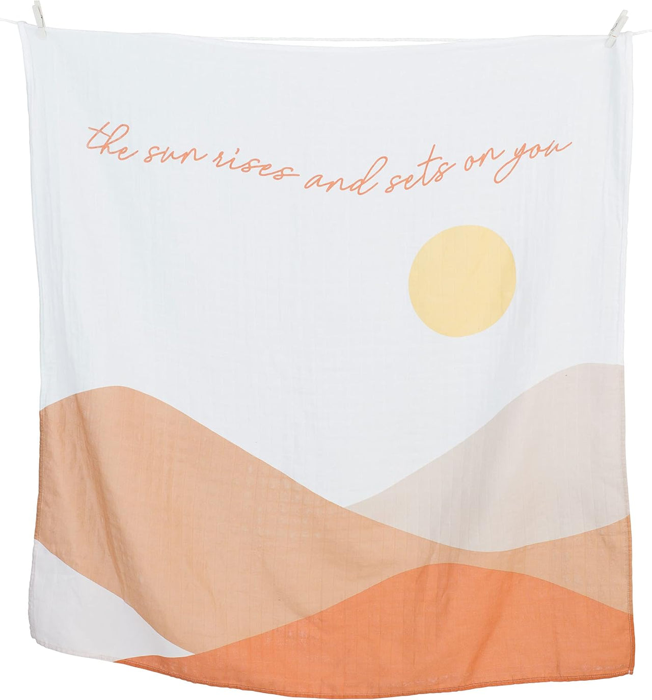 Lulujo Single Cotton Baby Swaddle & Cards - Sun Rises - liquidation.store