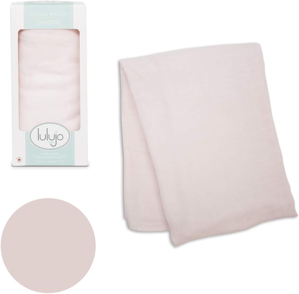 lulujo Soft Bamboo Baby Swaddle Blanket Pink –
