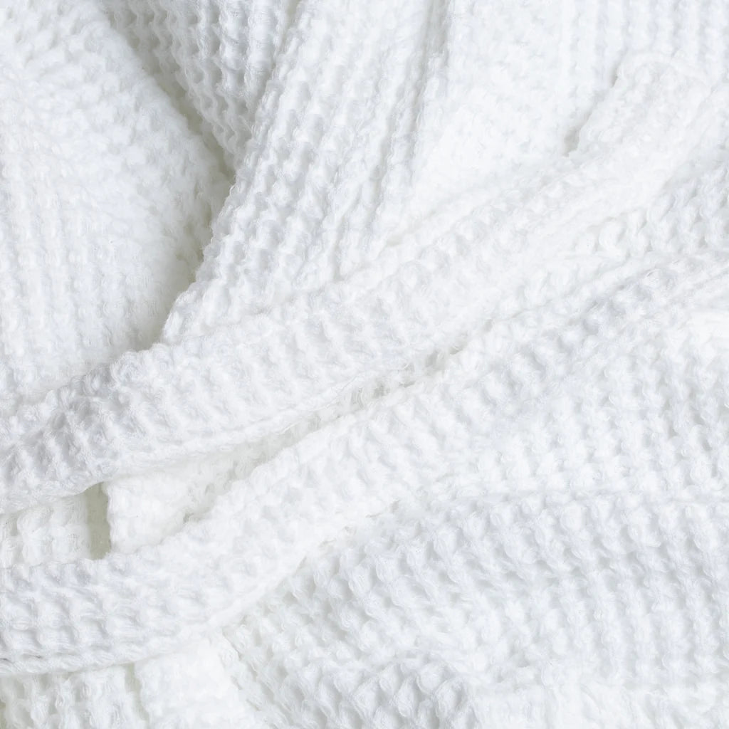 Lunar Ocean Light Waffle Bath Robe White - XL - liquidation.store