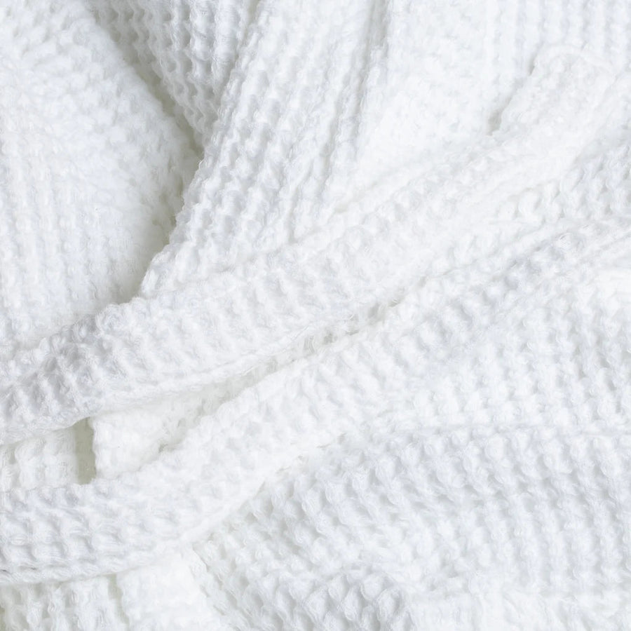 Lunar Ocean Light Waffle Bath Robe White - XL - liquidation.store