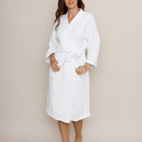 Lunar Ocean Light Waffle Bath Robe White - XL - liquidation.store
