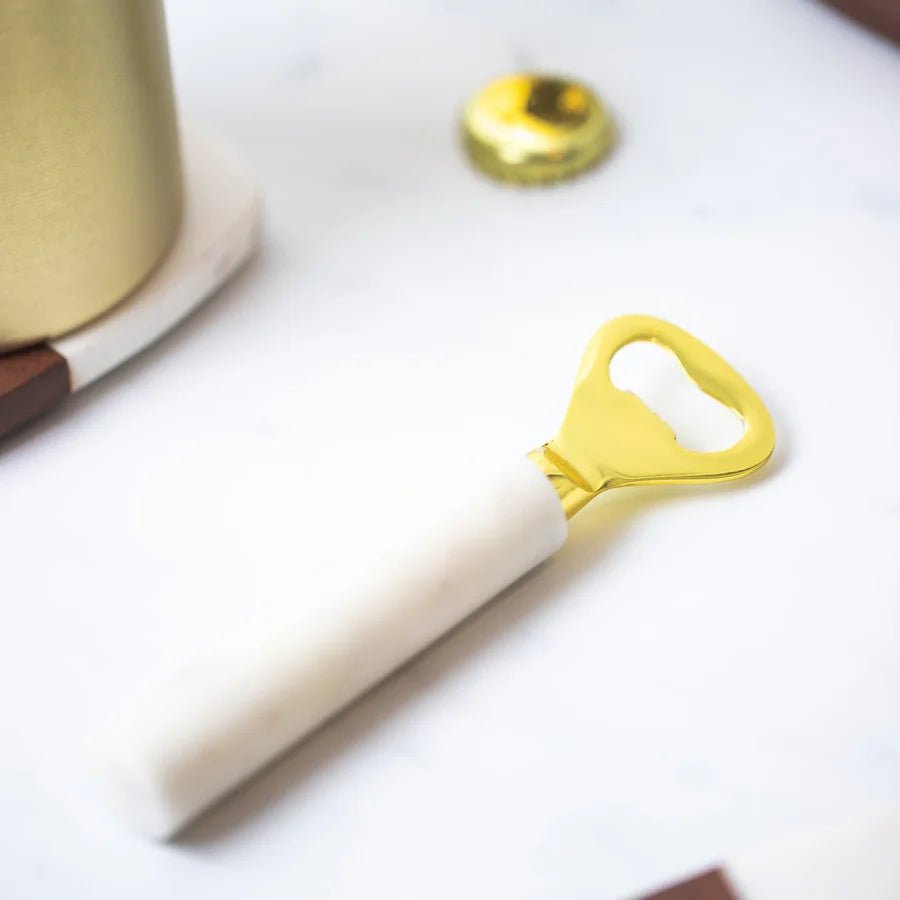 Lunar Ocean Marble & Gold Bottle Opener - liquidation.store