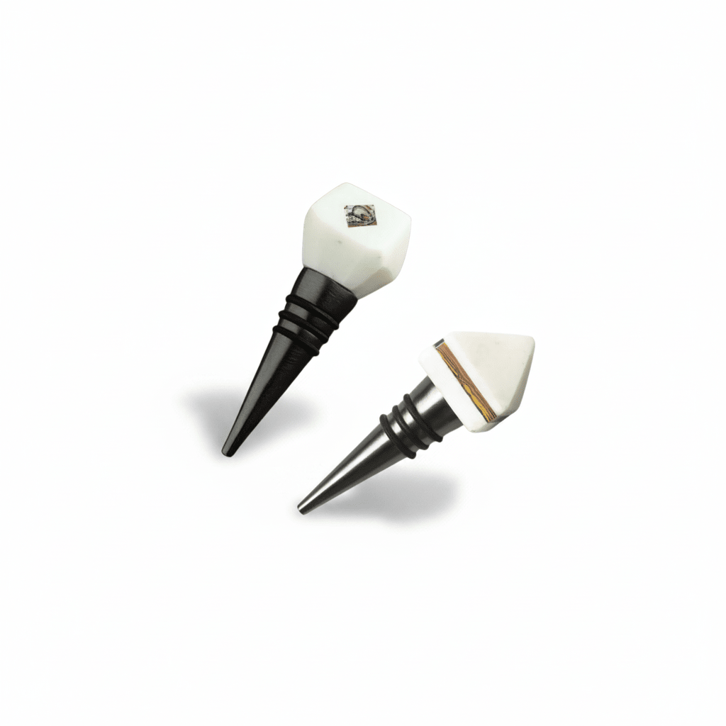 Lunar Ocean Marble & Mother of Pearl Wine Stopper - Set of 2 - liquidation.store