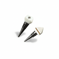 Lunar Ocean Marble & Mother of Pearl Wine Stopper - Set of 2 - liquidation.store