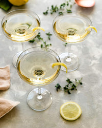 Lunar Oceans Champagne Saucers, Crystalline Coupe Glasses (Set of 2) - liquidation.store