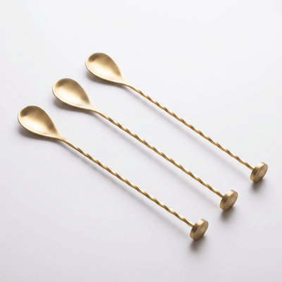 Lunar Oceans Cocktail Bar Spoon - Gold (3 Pack) - liquidation.store