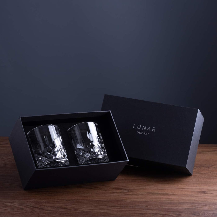 Lunar Oceans Crystal Whisky Glasses (Set of 2) - liquidation.store