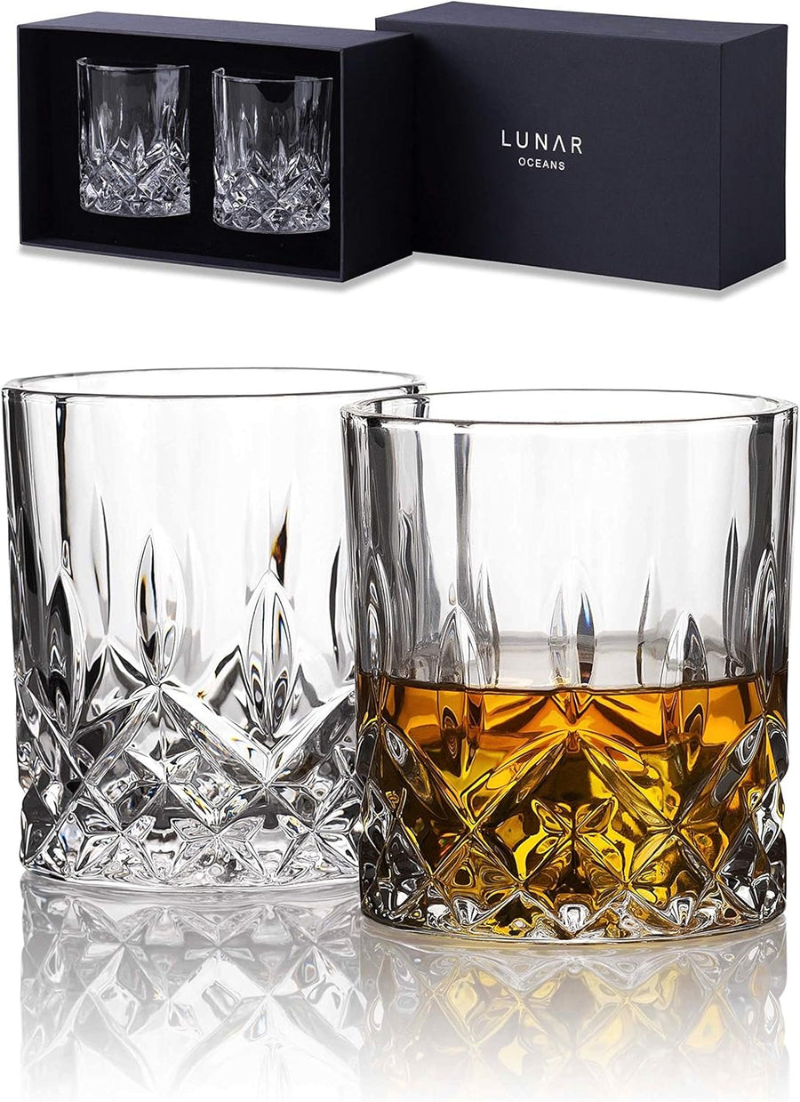 Lunar Oceans Crystal Whisky Glasses (Set of 2) - liquidation.store