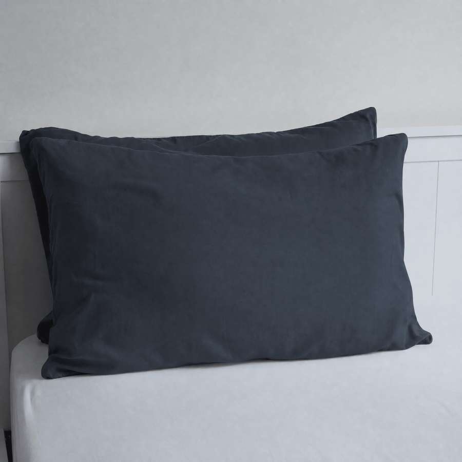 Lunar Oceans Luxe Cotton Pillowcase Set - Slate Blue (2 Pillowcases) - liquidation.store