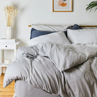 Lunar Oceans Luxe Soft Cotton Bedding Bundle - Light Grey (Size: Double Bed) - liquidation.store