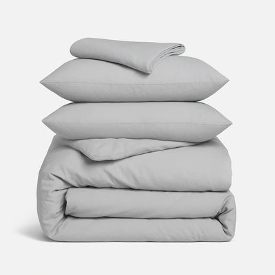 Lunar Oceans Luxe Soft Cotton Bedding Bundle - Light Grey (Size: Double Bed) - liquidation.store