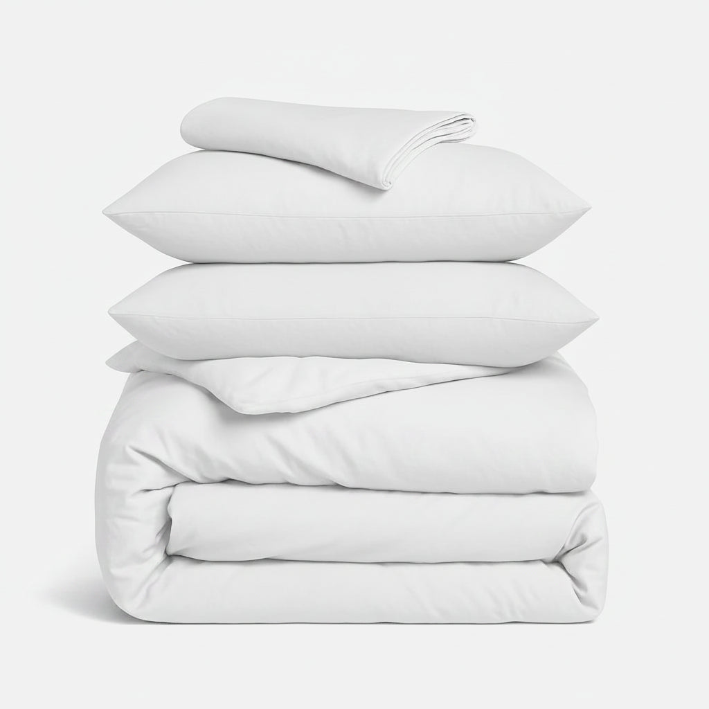 Lunar Oceans Luxe Soft Cotton Bedding Bundle: Pillowcases, Duvet Cover & Fitted Sheet - Various Colours & Sizes - liquidation.store