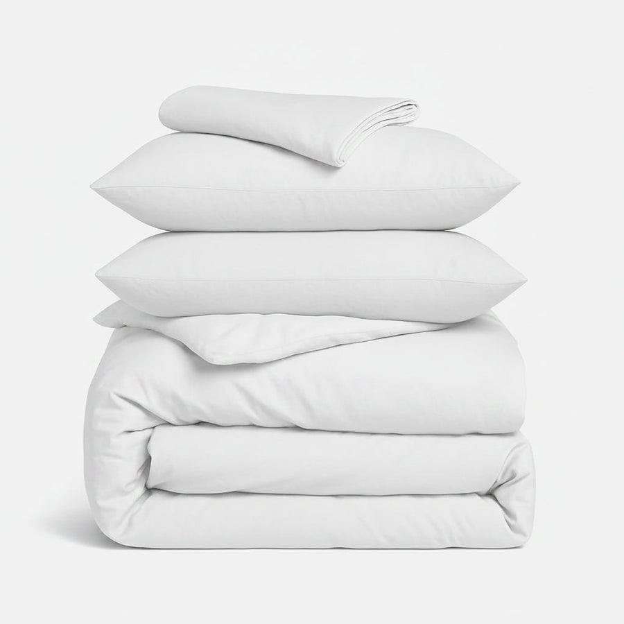 Lunar Oceans Luxe Soft Cotton Bedding Bundle: Pillowcases, Duvet Cover & Fitted Sheet - Various Colours & Sizes - liquidation.store