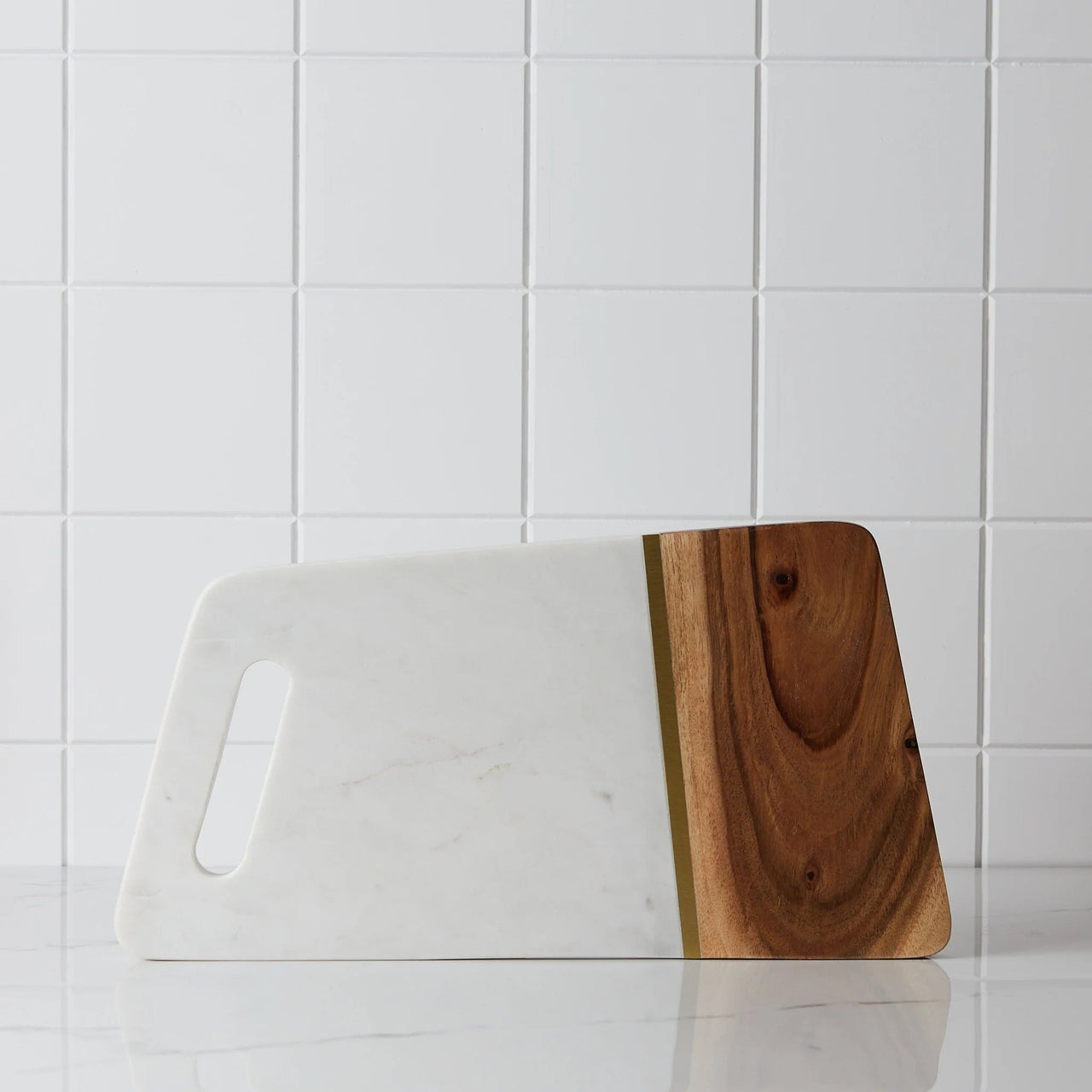 Lunar Oceans Marble & Acacia Wood Serving Cheese Board - liquidation.store