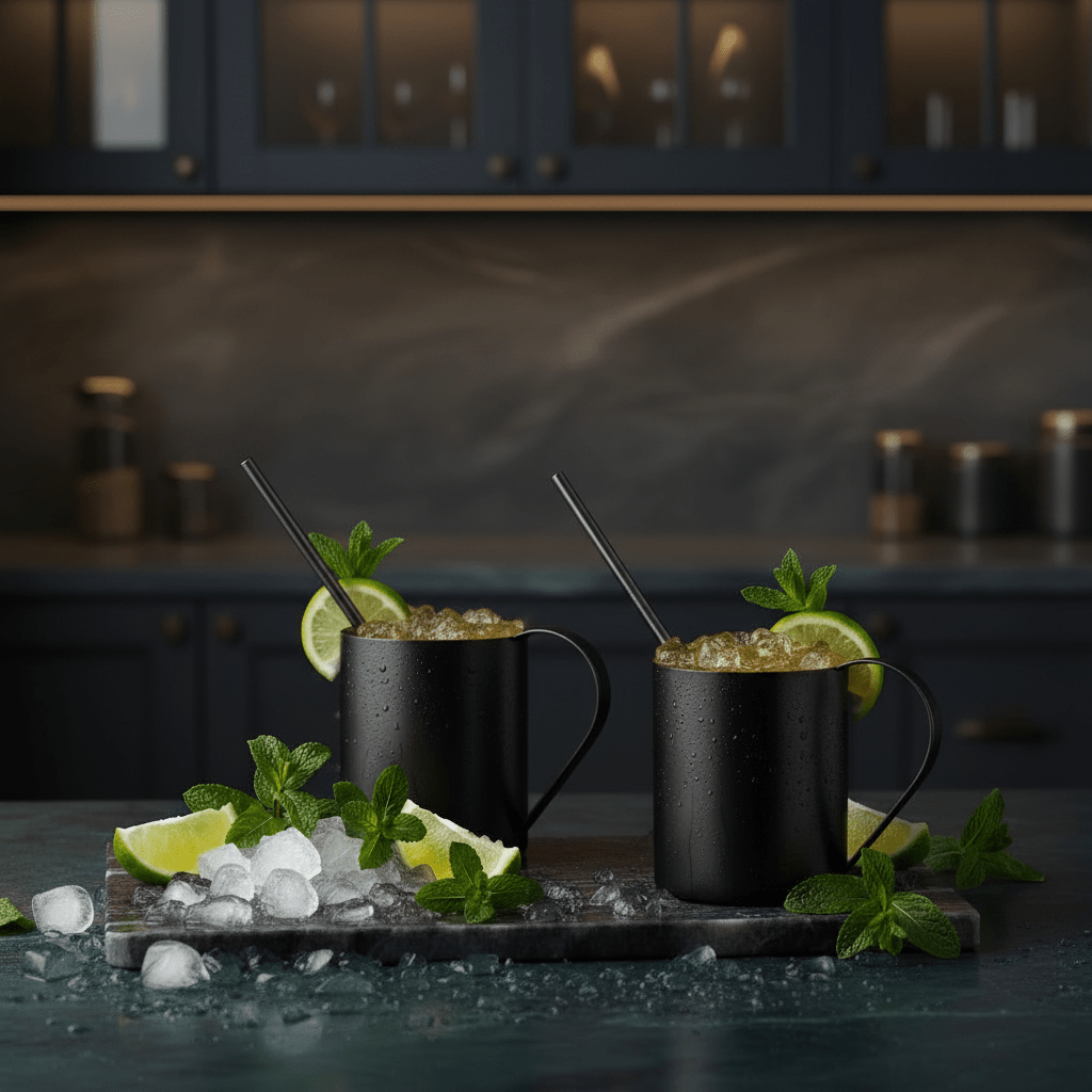Lunar Oceans Moscow Mule Mug And Straw Gift Set - Matte Black - liquidation.store