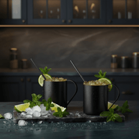 Lunar Oceans Moscow Mule Mug And Straw Gift Set - Matte Black - liquidation.store