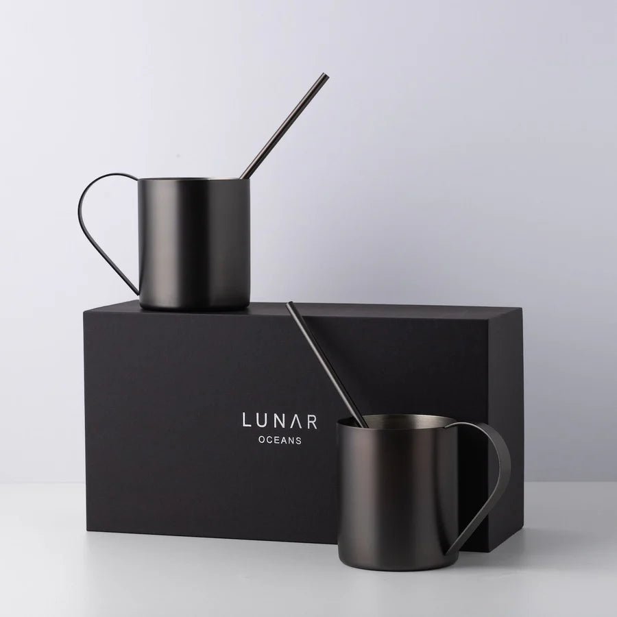 Lunar Oceans Moscow Mule Mug And Straw Gift Set - Matte Black - liquidation.store