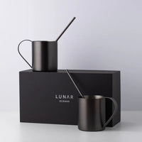 Lunar Oceans Moscow Mule Mug And Straw Gift Set - Matte Black - liquidation.store