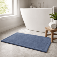 Lunar Oceans Plush Cotton Bath Mat - Blue (83 x 51cm) - liquidation.store