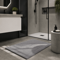 Lunar Oceans Plush Cotton Bath Mat - Grey (83 x 51cm) - liquidation.store