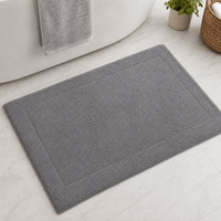 Lunar Oceans Plush Cotton Bath Mat - Grey (83 x 51cm) - liquidation.store