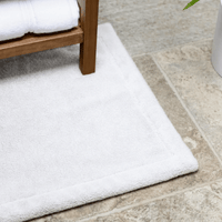 Lunar Oceans Plush Cotton Bath Mat (White) - liquidation.store