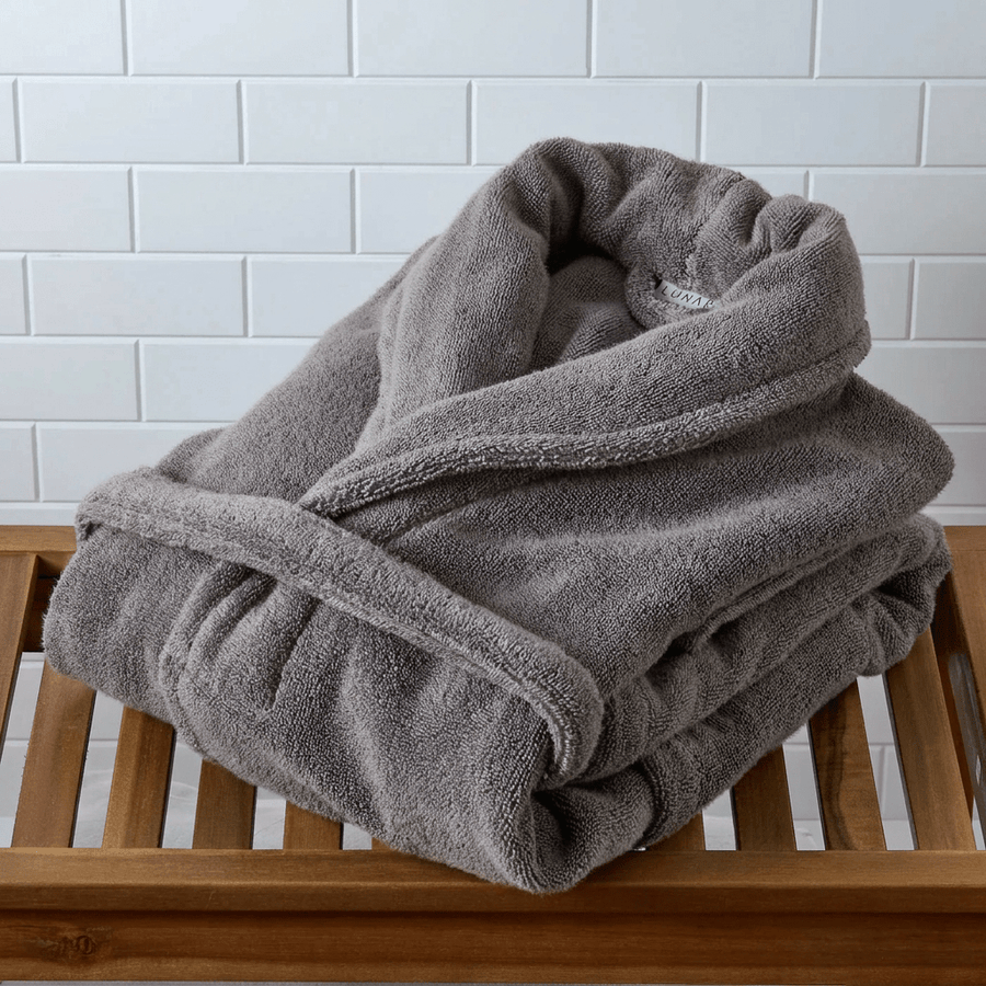 Lunar Oceans Plush Cotton Bath Robe - Grey (Various Sizes) - liquidation.store