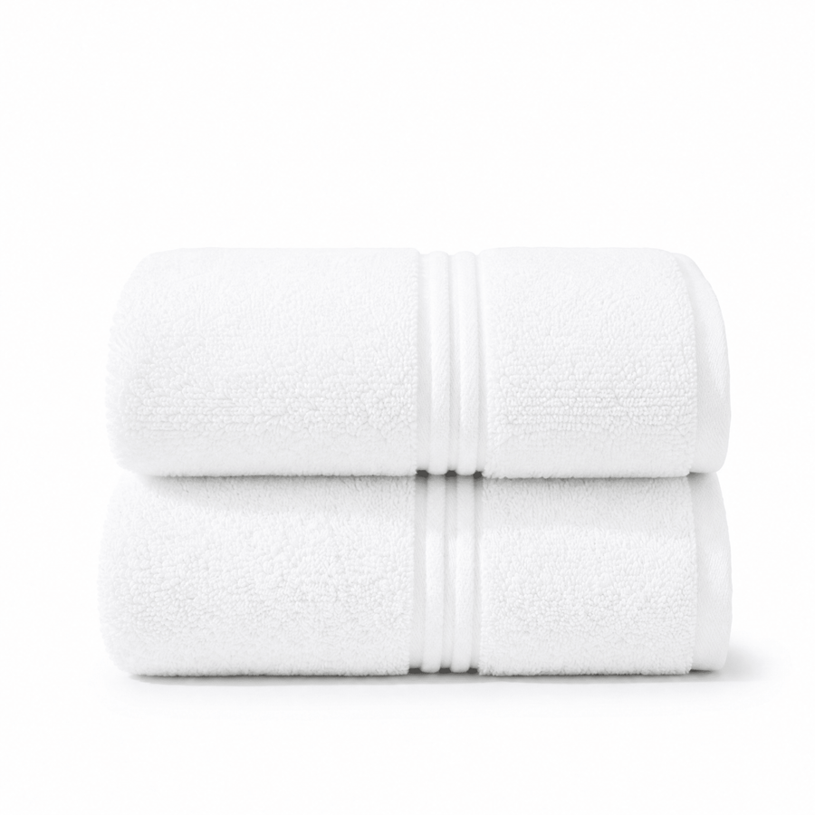 Lunar Oceans Plush Cotton Bath Sheets (XL) - 2 Pack (White) - liquidation.store