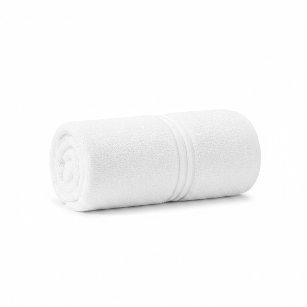 Lunar Oceans Plush Cotton Bath Towel (L) (White)