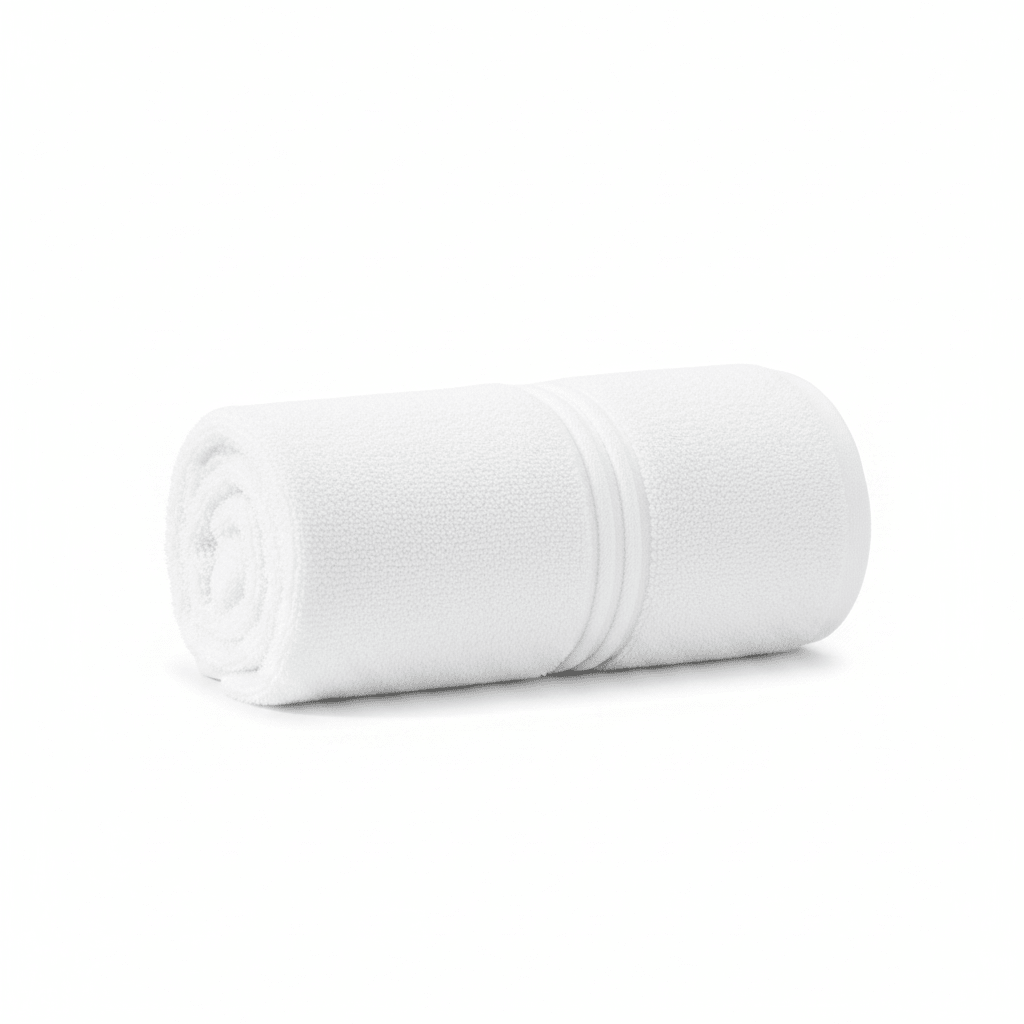 Lunar Oceans Plush Cotton Bath Towel (L) (White) - liquidation.store