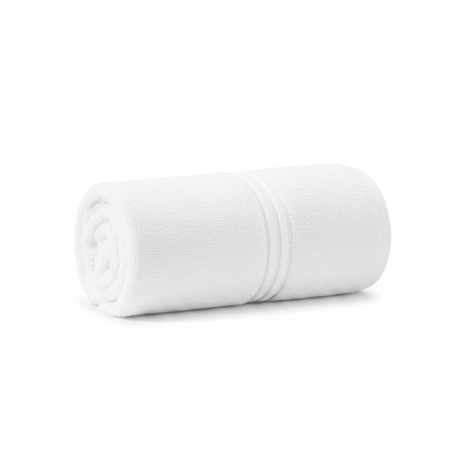 Lunar Oceans Plush Cotton Bath Towel (L) (White) - liquidation.store