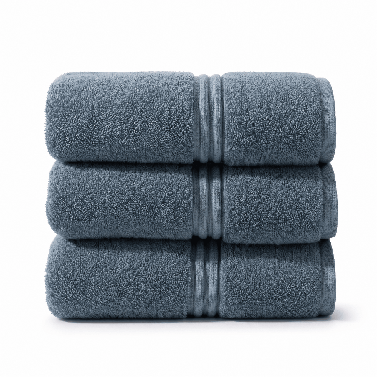 Lunar Oceans Plush Cotton Bath Towels (L) - Blue (3 Pack) - liquidation.store
