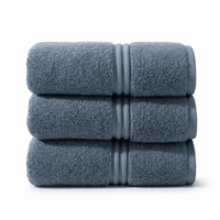 Lunar Oceans Plush Cotton Bath Towels (L) - Blue (3 Pack) - liquidation.store