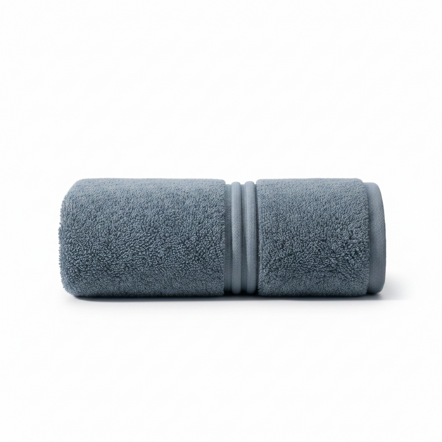 Lunar Oceans Plush Cotton Bath Towel (L) - Blue