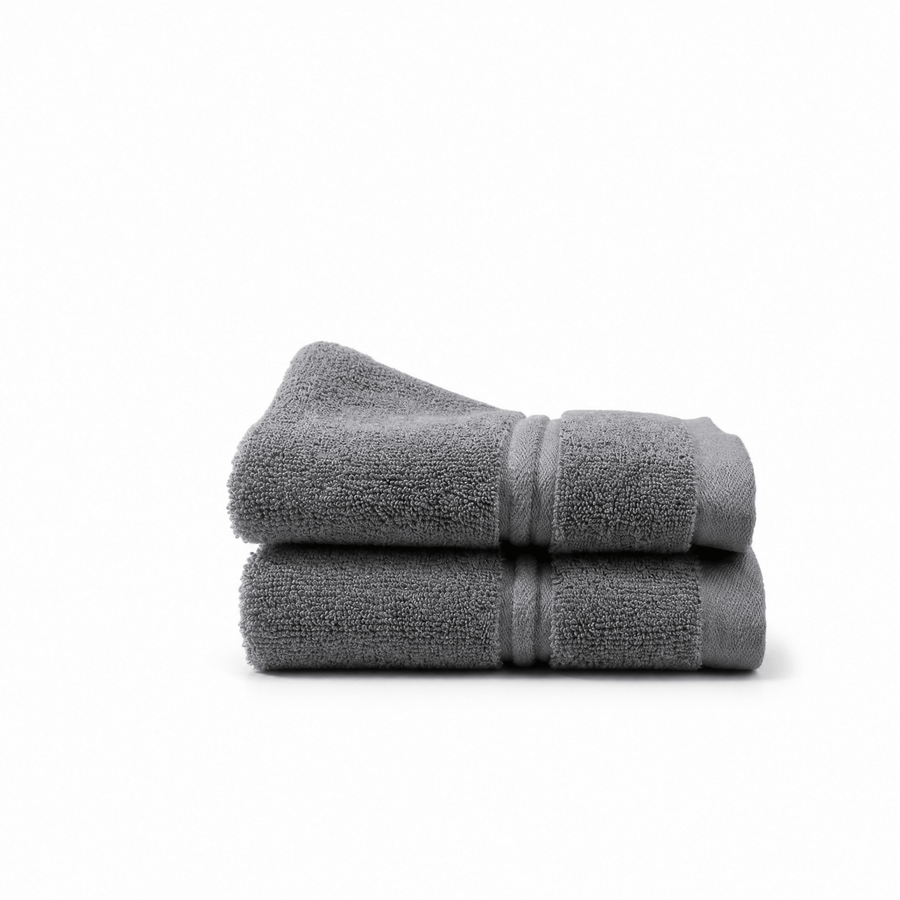 Lunar Oceans Plush Cotton Face Cloth (Pair) - Grey - liquidation.store