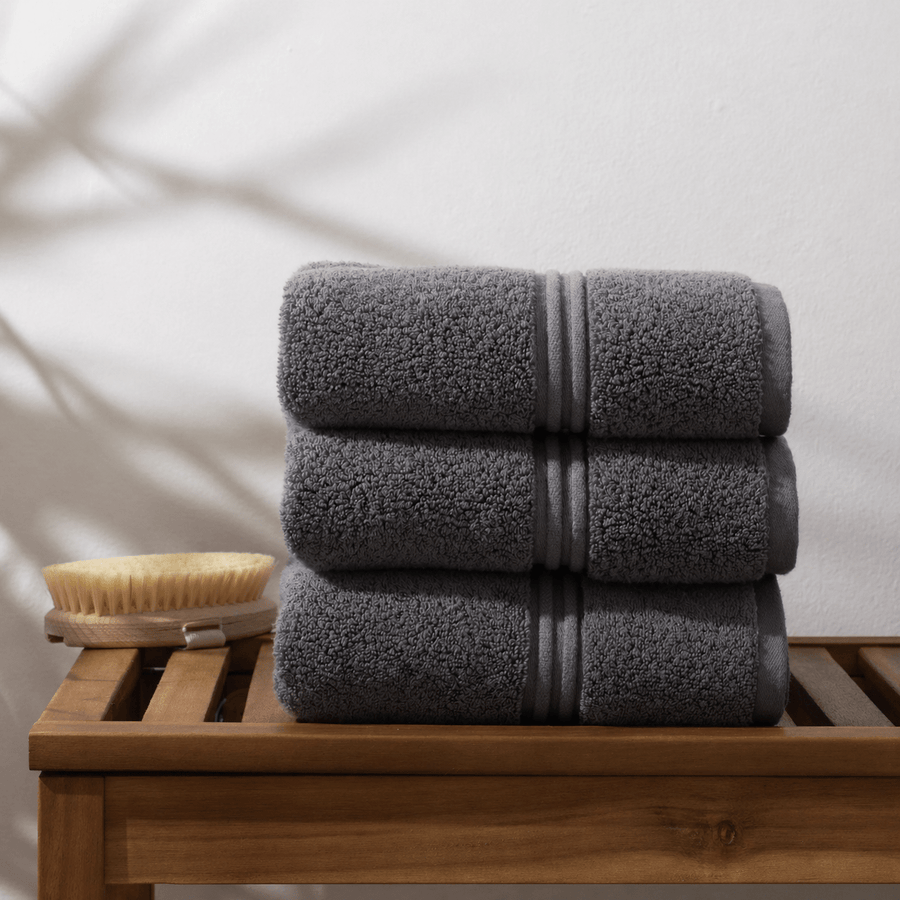 Lunar Oceans Plush Cotton Hand Towel - Grey (3 Pack) - liquidation.store