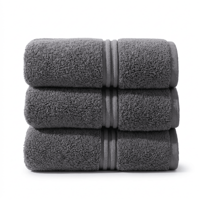 Lunar Oceans Plush Cotton Hand Towel - Grey (3 Pack) - liquidation.store